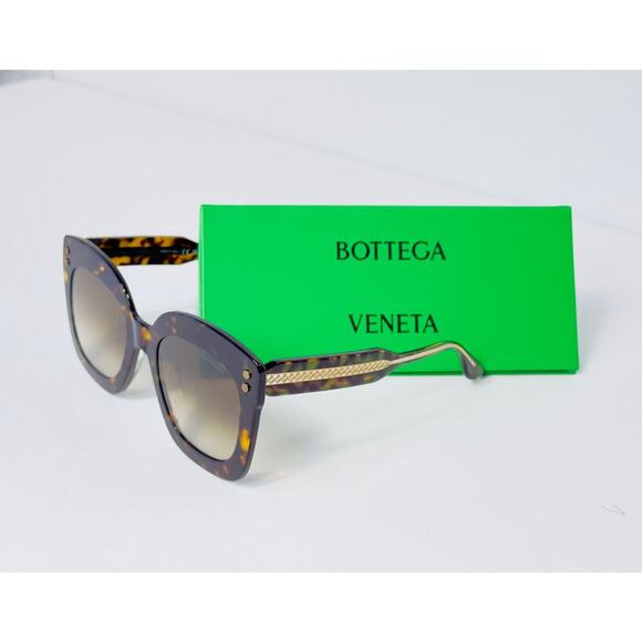 Bottega Intrecciato Sunglasses Oversized Square Tortoise NEW Box - Picture 1 of 7